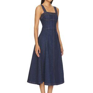 Simkhai Cici Bustier Midi Dress Women's size 4 Blue Denim size 4 wide straps